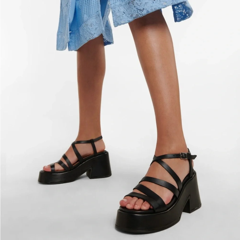 GANNI Platform Leather Sandals